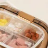 Transparent compartments medicine box, portable household packaging and storage box for dispensing tablets and cotton swabs Application Scenario